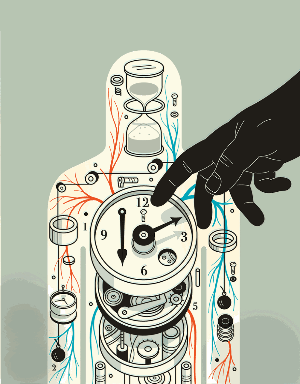 Clock Illustration End of Summer Time Stock Illustration