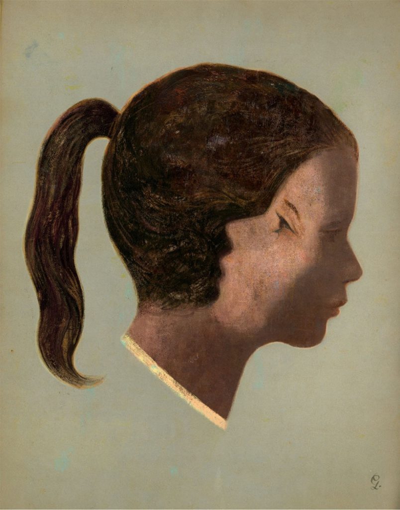 Illustration of a girl with two faces, one looking inward and one looking outward