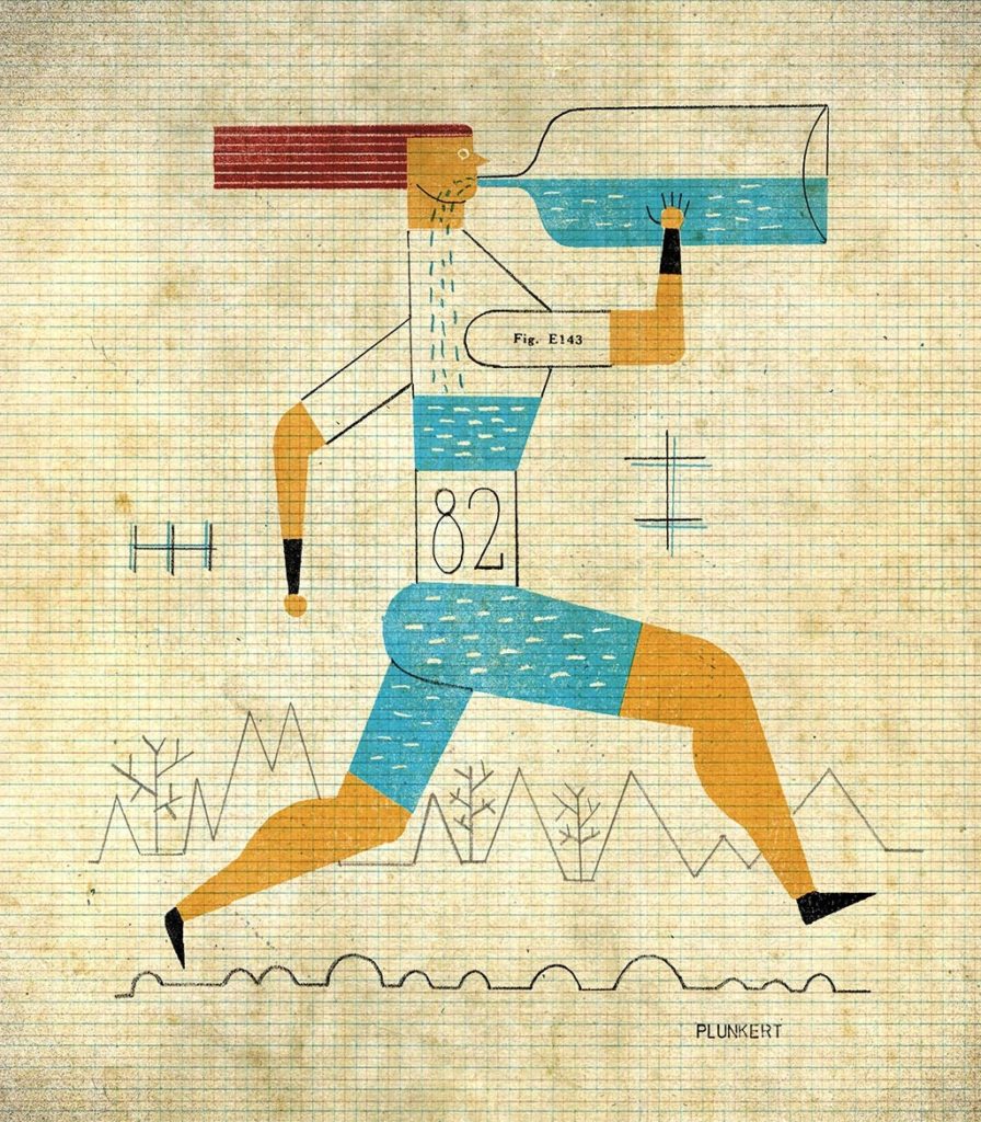 Illustration of running drinking water