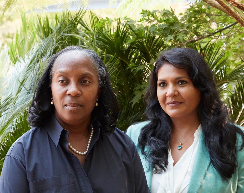 Photo of neuroscientists Odette Harris, left, and Maheen Adamson by Leslie Williamson