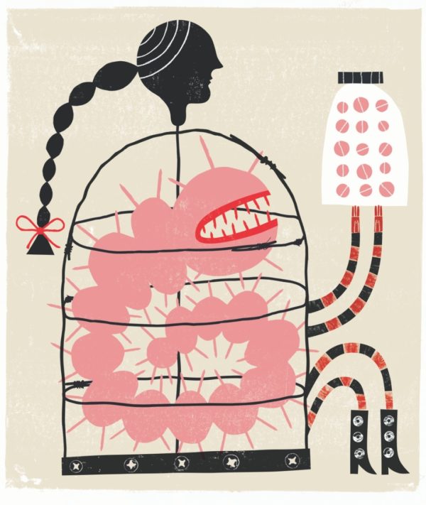 Illustration of colitis pain by Melinda Becfk