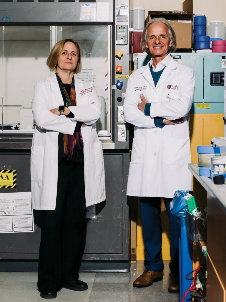 Crystal Mackall, MD, and Oliver Dorigo, MD, PhD, are seeing early positive results in a trial they hope will lead to new immunotherapy options for patients with ovarian cancer.