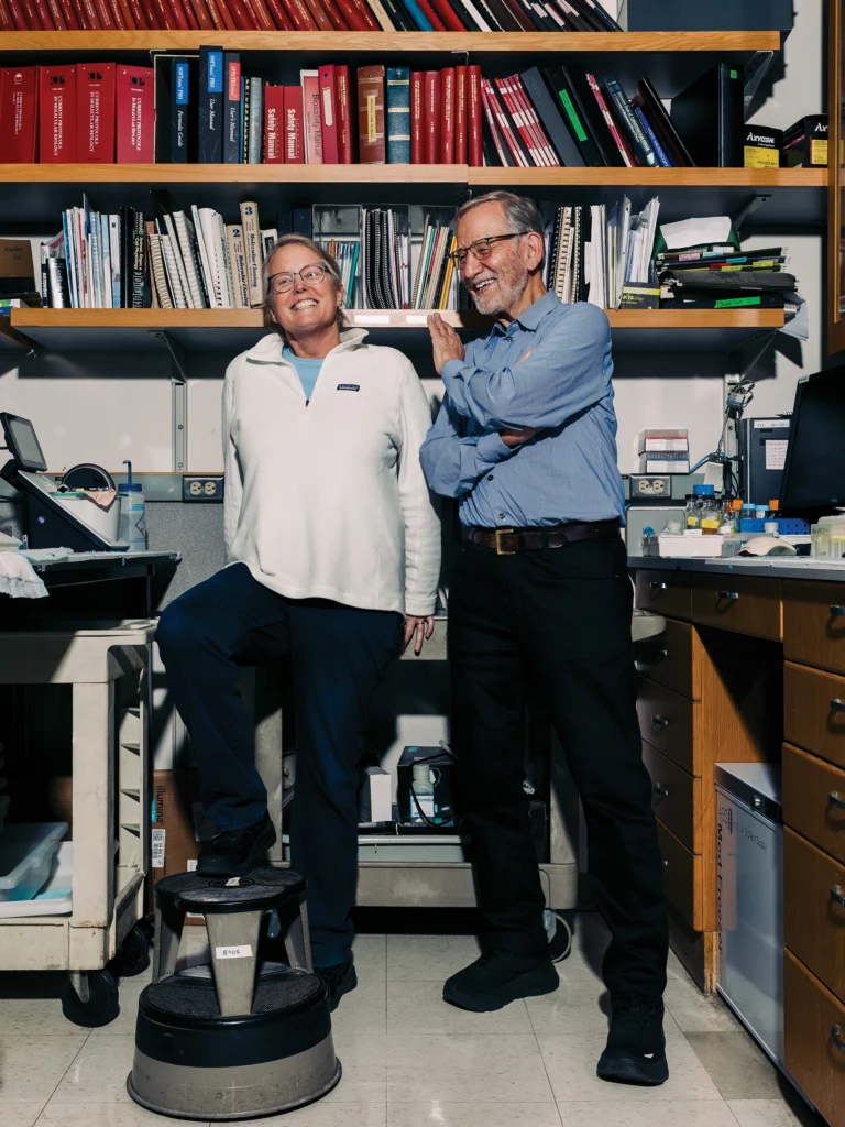 James Spudich, PhD, (at right) and Kathy Ruppel, MD, PhD, co-lead an effort to understand how mutations in cardiac myosin cause hypercontractility of the heart.