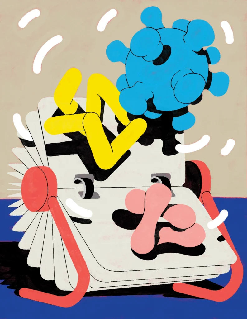 Illustration of a spinning Rolodex