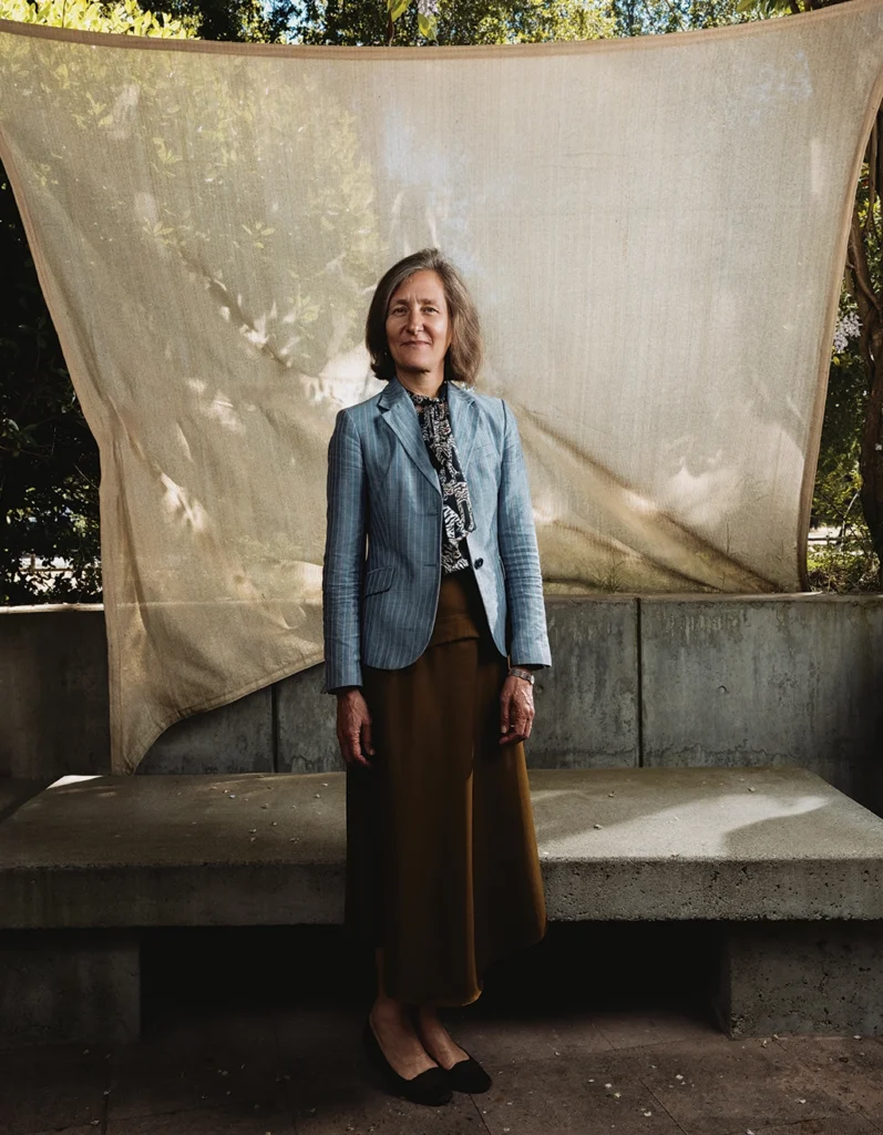 Photo of Anna Lembke at an outdoor patio on campus