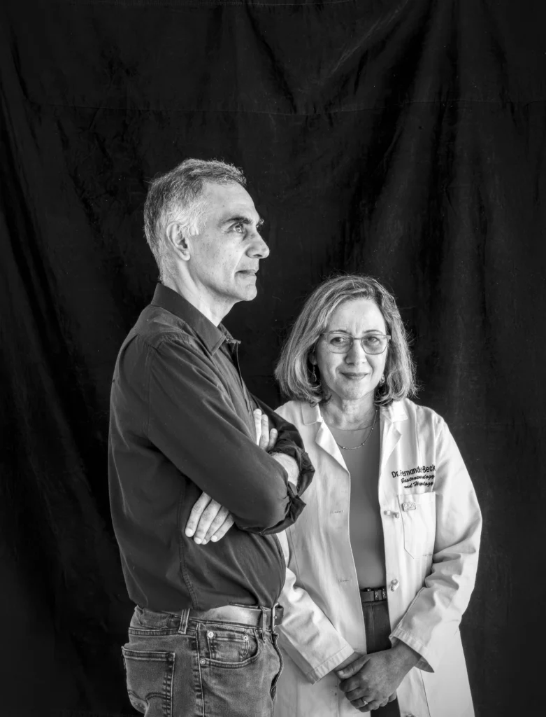 Photo of gastroenterologist Nielsen Fernandez-Becker and chemical engineer Chaitan Khosla