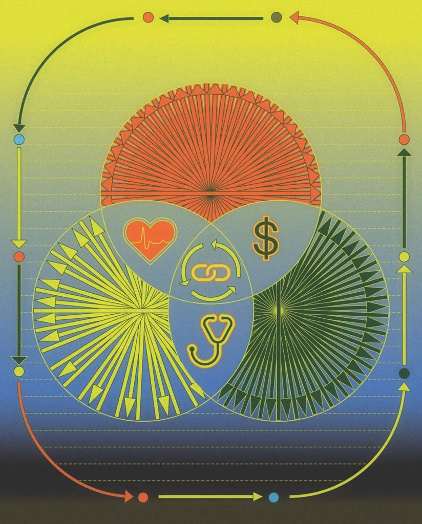 An illustration depicting the impact 
of poverty on cancer risk.
