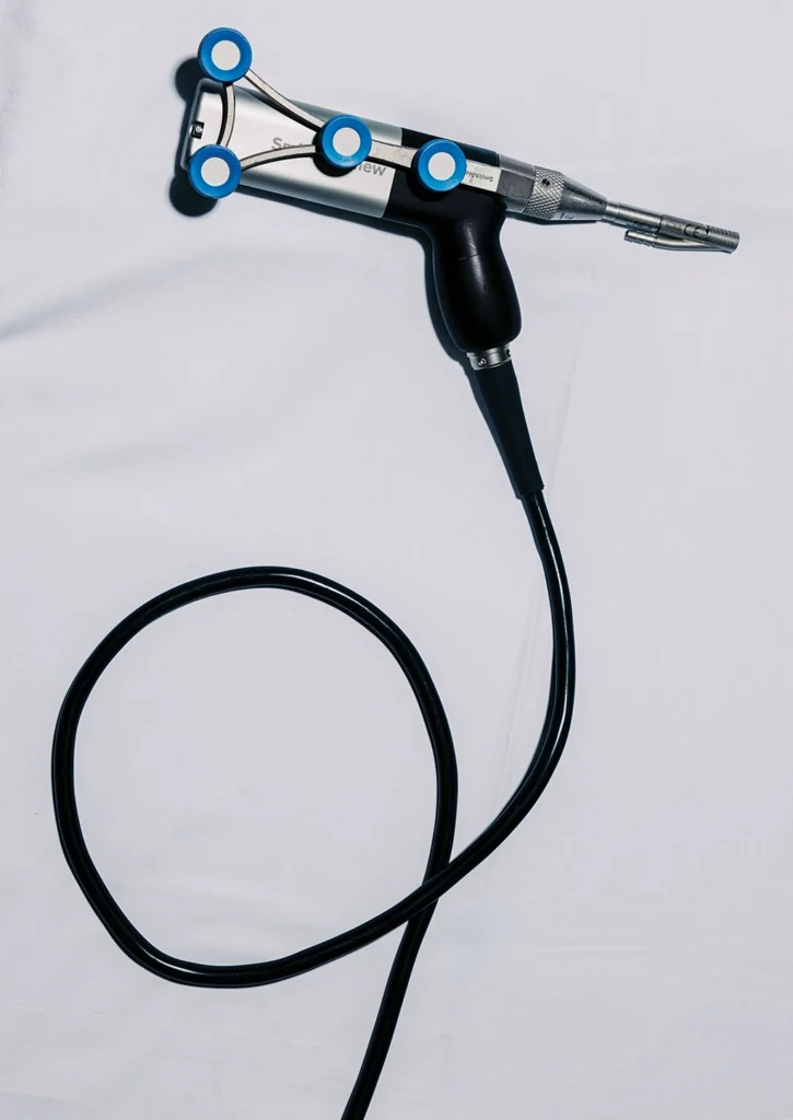 Image of a cutting tool that gives surgeons haptic feedback to keep their bone resections within bounds established by a 3d model.